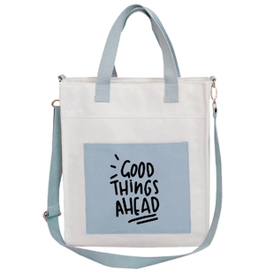 帆布包女2025新款补习手提布袋学生上课拎书大容量斜挎补课初中生