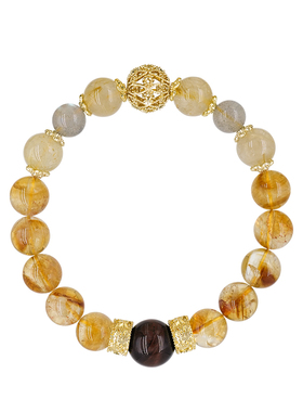 NININA天然黄塔晶金发晶手串【浮光灵韵】黄水晶招财转运手链