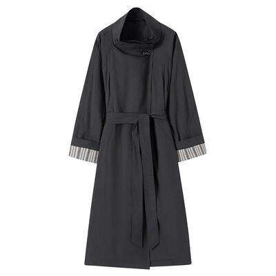 N°28 韩系高级感中长款风衣女春季立领收腰显瘦宽松高个子外套