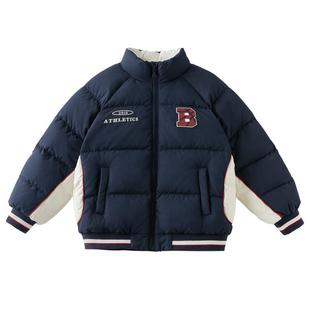 戴维贝拉儿童短款羽绒服男2026冬装新款男童三防美式加厚外套冬季