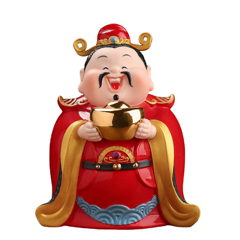 素茗陶瓷新中式Q版小财神爷摆件