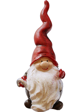 乡村风高尖帽子圣诞节日老人摆件