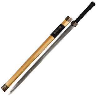 龙泉古羽刀剑汉武剑高锰钢花纹钢装饰影视长剑汉剑汉服佩剑未开刃