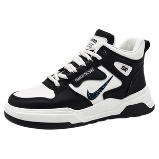 高帮运动鞋男女秋冬加绒保暖真皮板鞋厚底百搭休闲防滑耐磨情侣鞋