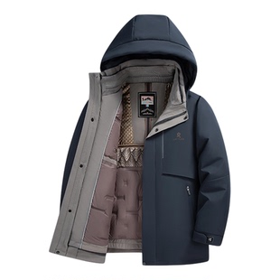 可拆卸内胆/一衣五穿X梦特娇男士90%鹅绒服加厚保暖冬季羽绒外套Z