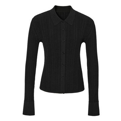 标记黑色针织衫女长袖