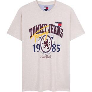 Tommy春夏男女纯棉平纹针织美式潮流学院风徽章印花短袖上衣T恤