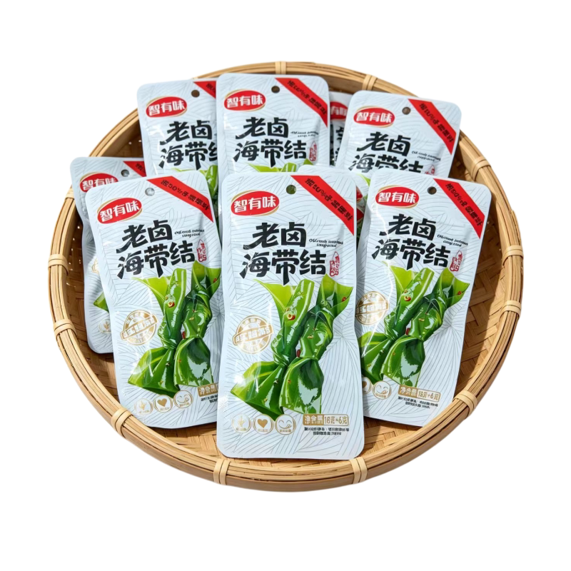 智有味香辣老卤海带结即食零食品