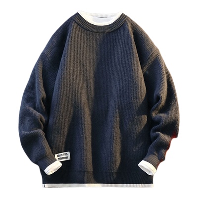 加绒加厚一体绒套头针织衫