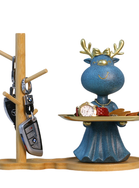 轻奢小鹿入户玄关钥匙收纳摆件