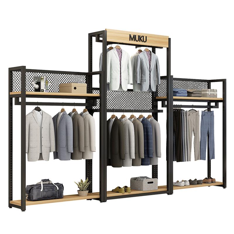 服装店展示架落地式金属侧挂