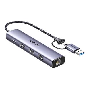 绿联拓展坞Type-C接口转换器电脑USB扩展器分线器HUB集线器千兆有线网卡拓展网口宽带USB插头多口笔记本平板