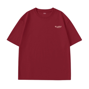 班尼路枣红色打底衫男春季2026新款休闲运动内搭男士短袖t恤纯棉A