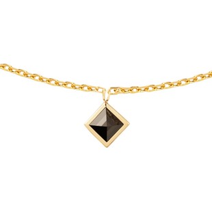 YIN隐「垠」系列冥王星项链 18K金黑玛瑙宝石锁骨链