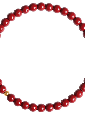 【99%满意】普陀山朱砂足金手串