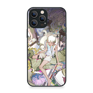 9397安妮的橙子猫原创插画手机壳玻璃壳适用于苹果17Promax16Promax15华为p50p60p70promate60小米17vivooppo