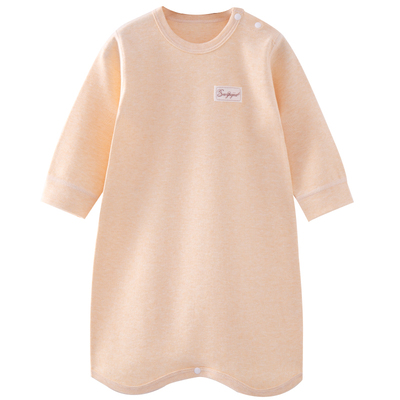 套头婴儿睡衣纯棉秋冬防踢睡袍