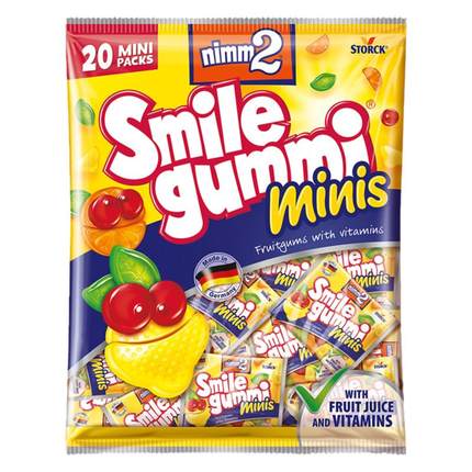 【年货节】nimm2二宝进口果汁儿童橡皮糖零食喜糖210g26年4月到期