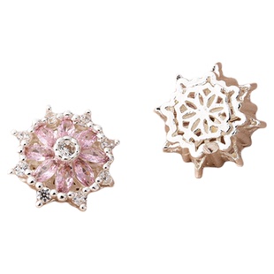 铜镀厚银高保色镶锆石太阳花多通隔珠手工diy手链串珠配件材料