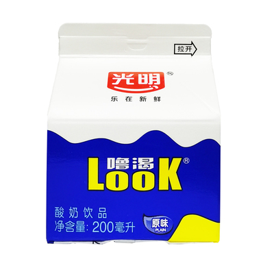 光明噜渴look酸奶200ml原味整箱