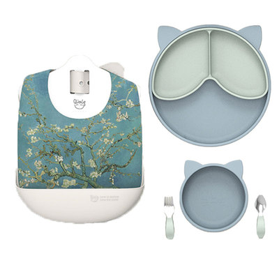 Qlittle高颜值硅胶儿童餐具礼盒