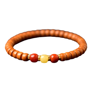 橄榄核手串女男文玩蜜蜡和田玉直切单原籽南红散珠子单圈核尖手链