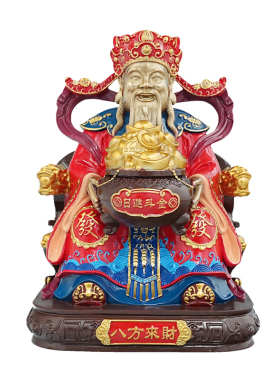 黄铜龙椅财神摆件家居供奉神像