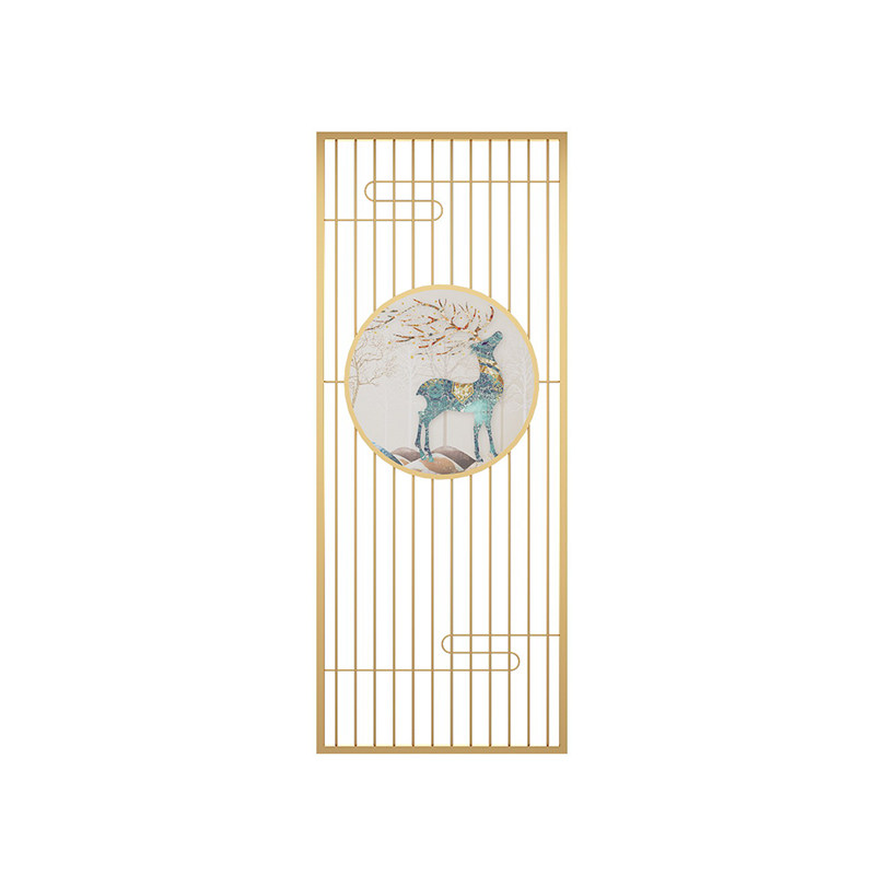 新中式隔断屏风轻奢简易铁艺餐厅