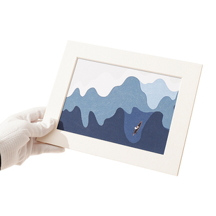 5个装 A4A3版画无酸卡纸画艺术微喷装裱现代简约挂墙装相框白卡纸