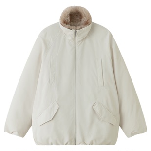 RUISHI芮时 “蒙马特”可拆卸毛领90白鸭绒派克服羽绒外套女冬季