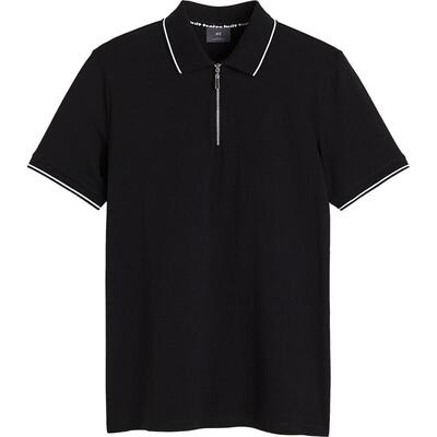 HM男装秋季休闲轻便正肩版上部配拉链Polo衫1223106