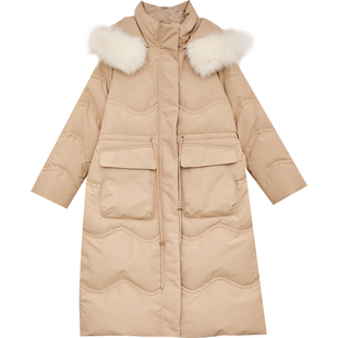【年终清仓】DM100大码微胖mm女装真狐狸中长款加厚羽绒服外套