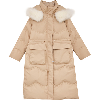 真狐狸毛领三防羽绒服外套