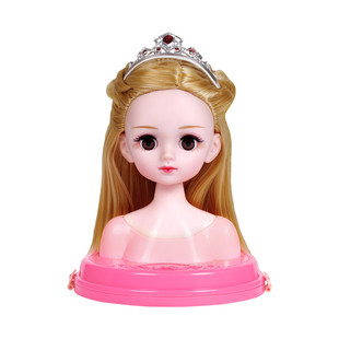 小公主半身发型仿真儿童带化妆品头饰可练习梳头发扎辫子娃娃玩具