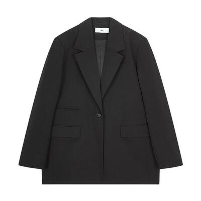 SLY 春季新品冷淡风竖条纹宽肩H型西装外套女030ISR30-0761