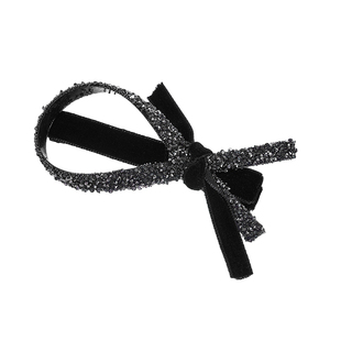 水钻丝绒蝴蝶结头饰一字发夹女侧边刘海无痕鸭嘴夹子红色碎发发卡