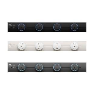 木林森感应灯轨道插座带开关明装电力导轨七孔厨边柜磁吸移动插排