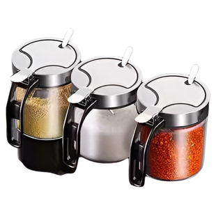 厨房玻璃盐巴调料盒盐罐子调味料瓶家用调味品罐收纳高端组合套装