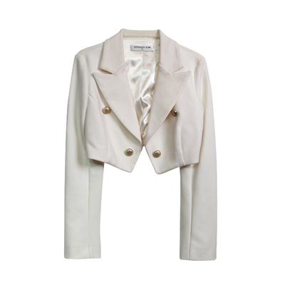 秋冬女装时尚修身麂皮绒短款外套