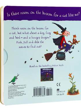 万圣节绘本 扫帚上的女巫 Room on the Broom 英文原版纸板机关操作书低幼启蒙亲子故事书Julia Donaldson朱莉娅唐纳森 咕噜牛作者