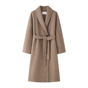 TEASEL 「柔冬秘境」丝驼绒青果领系带长款老钱风保暖双面呢大衣