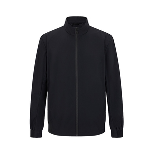 【轻盈云感】LONDA 伦德马商务休闲立领夹克男春季黑色茄克外套男