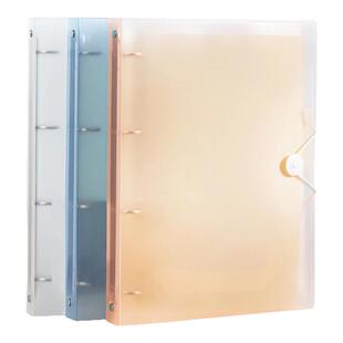 三益文件夹A4资料夹四孔活页文件夹加厚大容量资料册收纳册试卷收纳活页文件袋透明插袋文件夹插袋办公用品