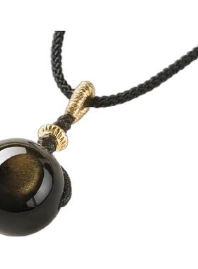 黑曜石本命年吊坠彩眼猫眼金曜石