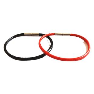 红色黑色彩色手链绳男女手绳黄金手串糖果色蜡绳皮绳3D硬金转运珠