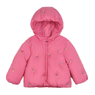 小O宝童装 女宝宝刺绣棉服外套夹棉2025冬季新款女童保暖棉衣棉袄