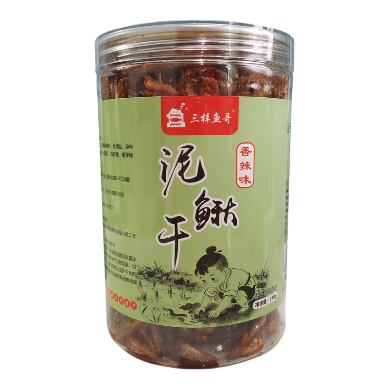 三梓鱼哥【泥鳅干210g瓶装】油炸