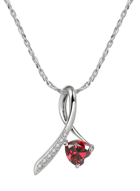 伊泰莲娜合金仿水晶心形女项链