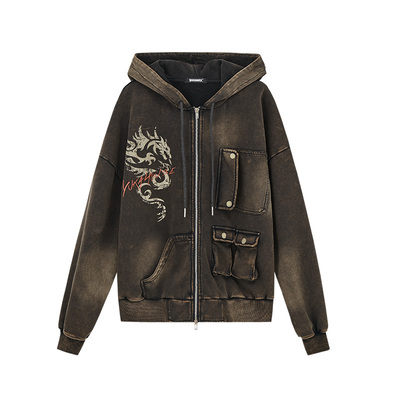 YUKAHOUSE复古水洗卫衣