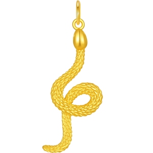 潮宏基灵蛇足金吊坠5G黄金挂坠颈饰不含项链生肖生肖女礼物 计价